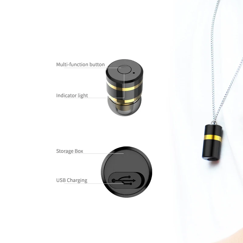 Мини беспроводные металлические подвесные наушники-капельки со стерео микрофоном гарнитура затычки для ушей Bluetooth с коробкой для хранения iPhone и Xiaomi Phone