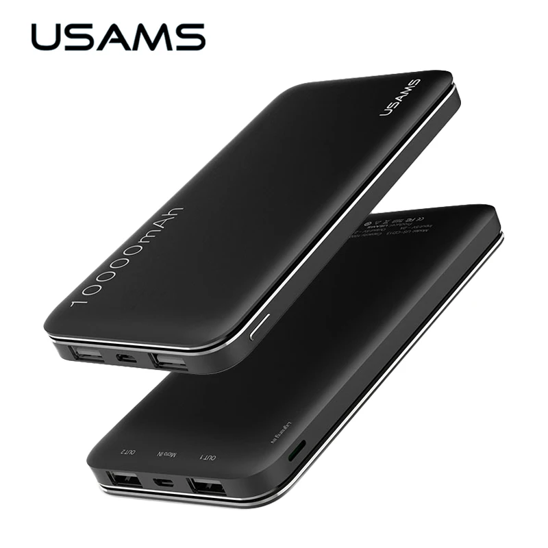 imágenes para USAMS Dual USB Banco de la Energía 10000 mah Batería Externa Portátil móvil de salida de Entrada para el iphone y Micro puerto del cargador powerbank imágenes para USAMS Dual USB Banco de la Energía 10000 mah Batería Externa Portátil móvil de salida de Entrada para el iphone y Micro puerto del cargador powerbank