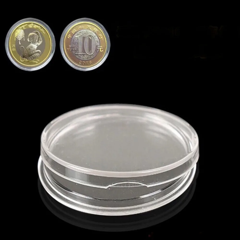 

10X 25mm Clear Round Boxed Lighthouse Coin Holder plastic Capsules Coin Box Display Cases Coin Plastic Storage Capsules Holder