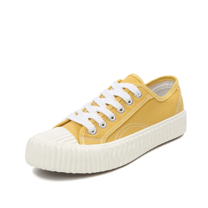 

2019 New Women Sneaker Fashion Breathble Vulcanized Shoes Flats Lace up Casual White Tenis Feminino Zapatos De Mujer