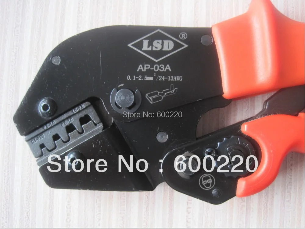 0,1-2.5mm2 AWG 27-13 неизолированные Tab инструмент для обжима клемм AP-03A ratchet прочный обжимные плоскогубцы инструмент