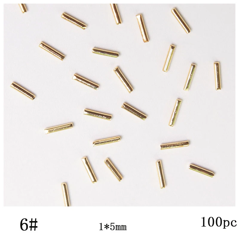 100 шт./лот, золотистые металлические заклепки, японские заклепки 15, металлический сплав, 3D украшение для ногтей, украшения для ногтей - Цвет: 06