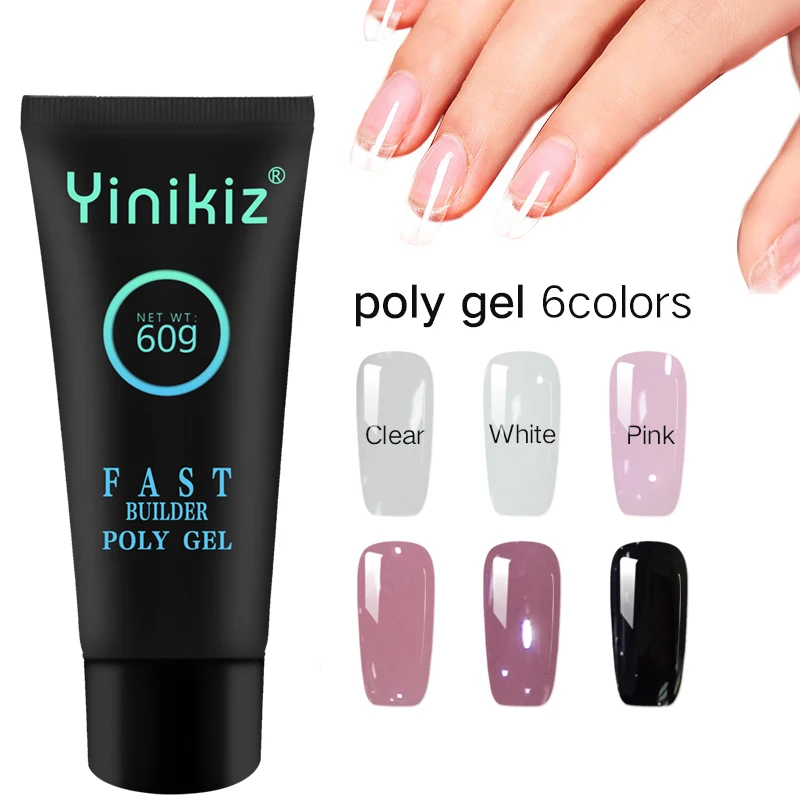 

Yinikiz 60g 6colors 6pcs A Kit of Poly Gel Uv Fast Builder Gel Quick Extend Nials Acrylic Polygel Set