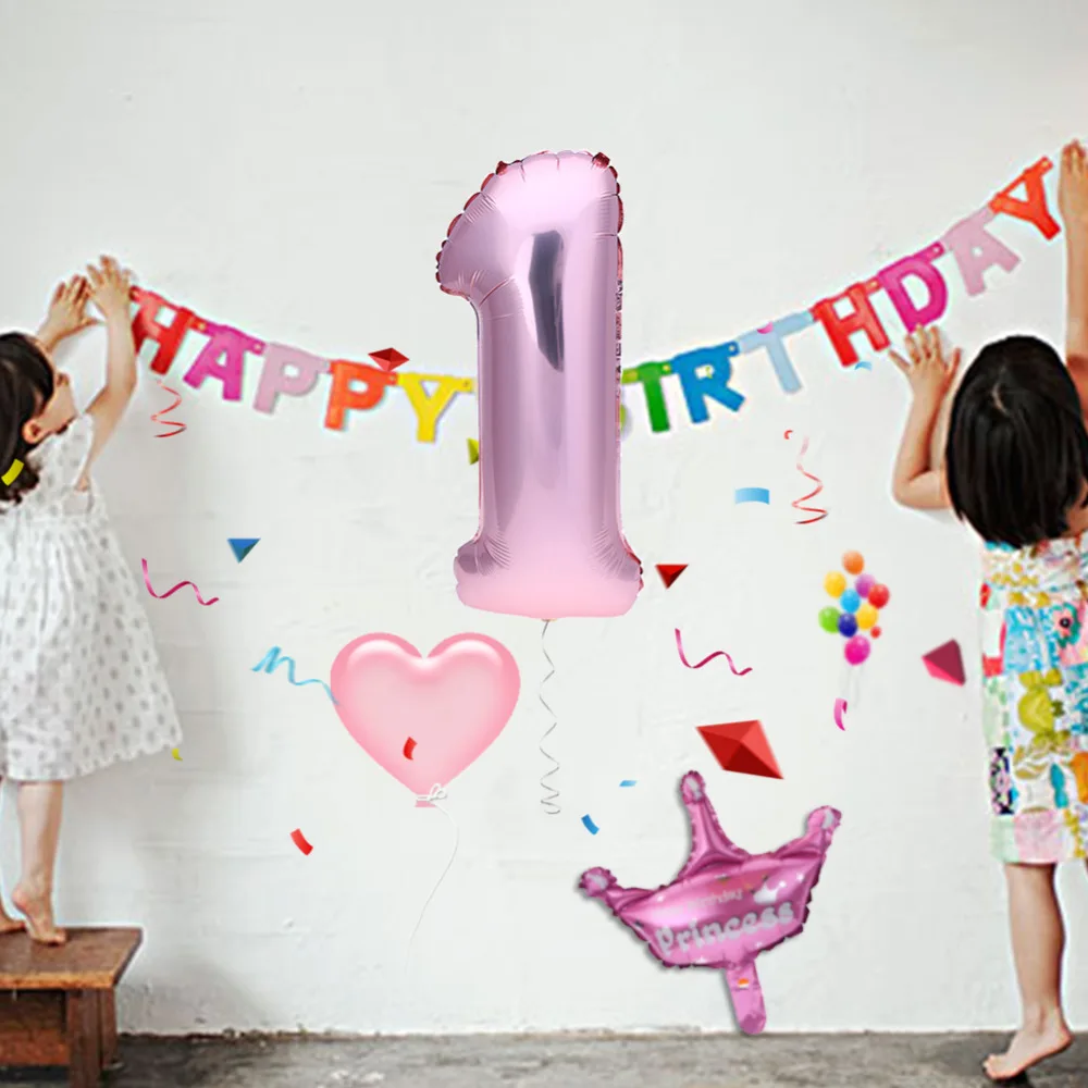 

Multicolor Number Balloon Aluminum Foil Happy Birthday Balloons DIY Birthday Party Decor Celebration Inflatable Foil Balloons