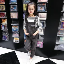 Комбинезоны для девочек, джинсы, длинные джинсовые штаны, детские брюки, весенний комбинезон на подтяжках, детская одежда, Y040