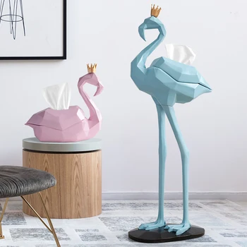 

Pink Flamingo Decorations Room Tissue Box Living Room Decortive Tissue Holder Boxes Home Decor Accessories Europe Statue Resin