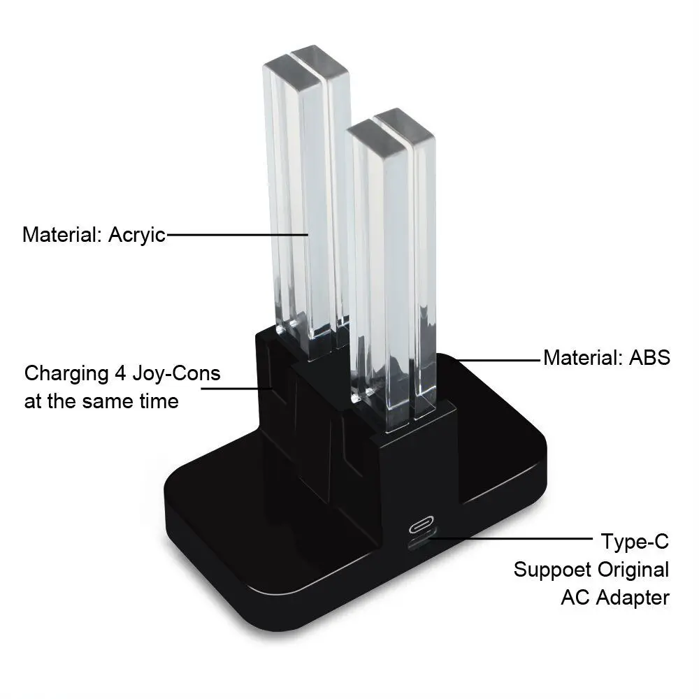 Дорожный переключатель с подставкой для зарядки и док-станции с светодиодный индикацией для Nintendo doswitch Joy-Con держатель контроллера