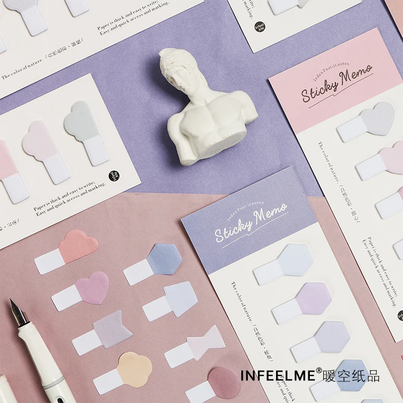 

color 100Pcs\ DIY creative cute retro personality fun can tear Post-it notes bookmark message student stationery office supplies