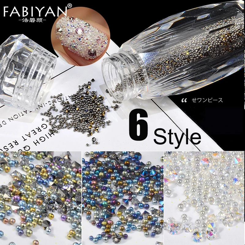 

1 Bottle Glitter Micro Beads Caviar Decoartion Crystal Nail Art Clear Accessory Rhinestione Mini Tiny Jewelry Drill Transparent