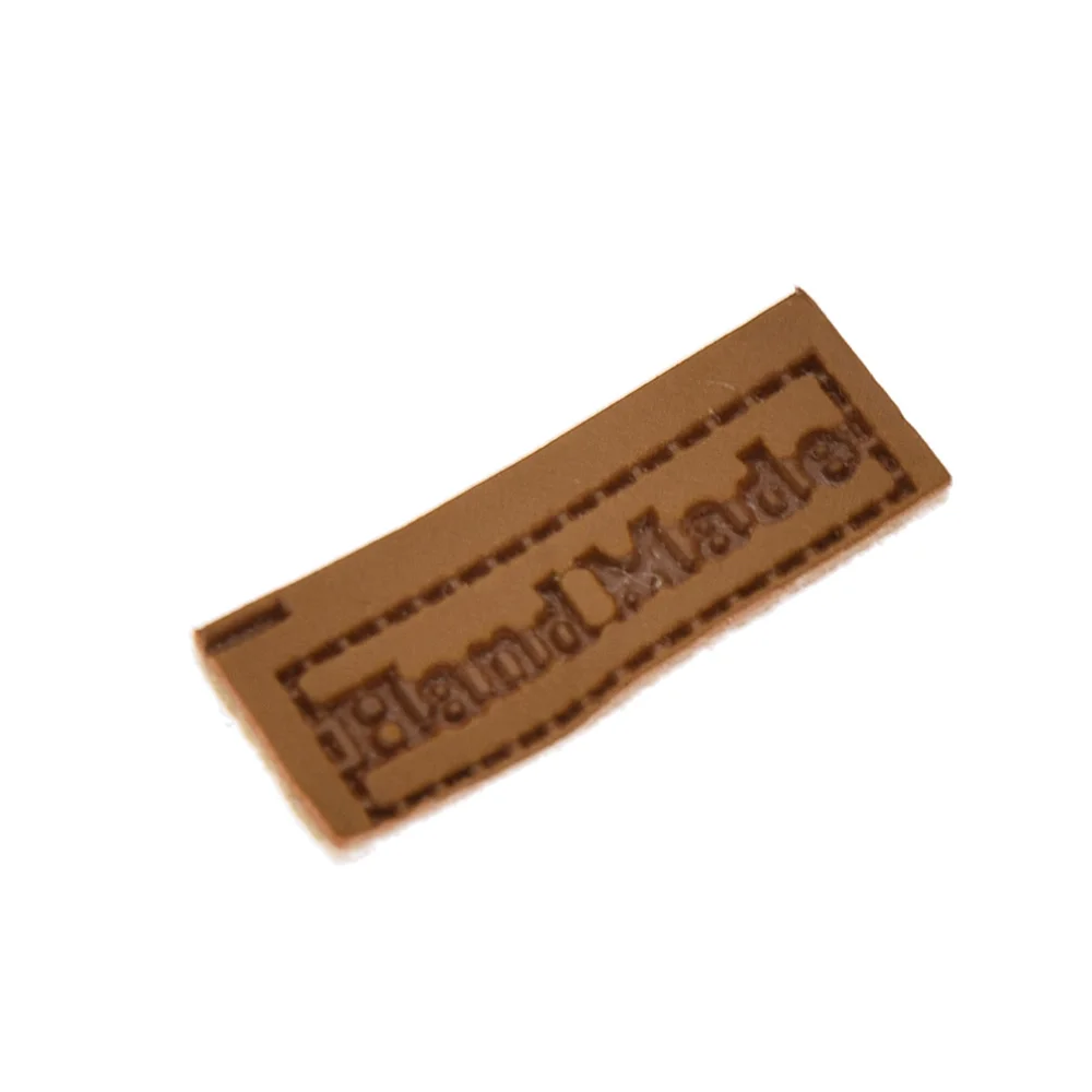 100 шт 20x7 мм Классическая коричневая мини-этикетка ручной работы из искусственной кожи для рукоделия ручной работы