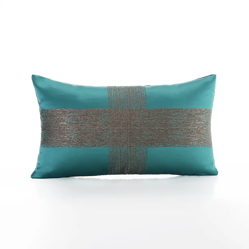 Роскошная вышитая наволочка для подушек с геометрическим распылением, зеленая наволочка для подушек на стул, диван, отель, декоративная наволочка - Цвет: 1