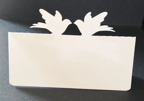 Flying Couple Birds Place Cards Holiday Wedding Dinner Party