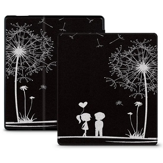 

Super thin silk print Leather case cover for Amazon Kindle Oasis 7" Ereader protective tablet shell 100pcs/lot free shipping
