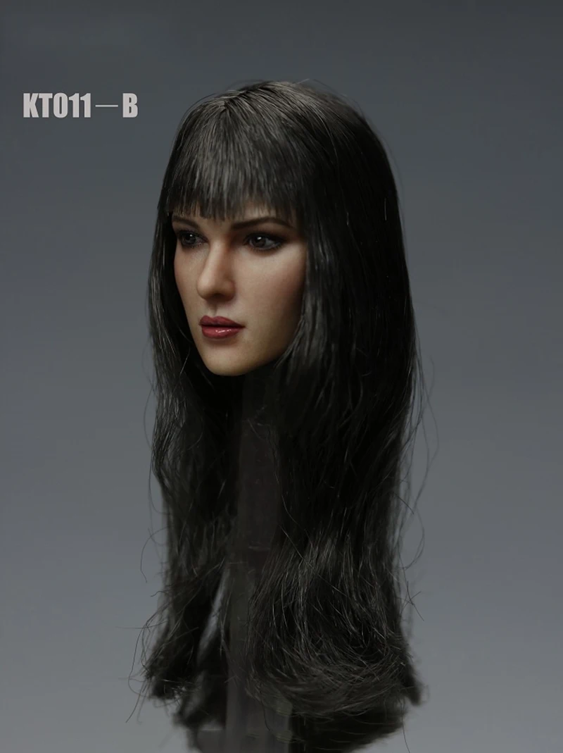 KM TOYS 1/6 женская голова резная скульптура модель KT011 A B C европейские Длинные вьющиеся волосы для 12 ''PH S07 бледные тела фигурки