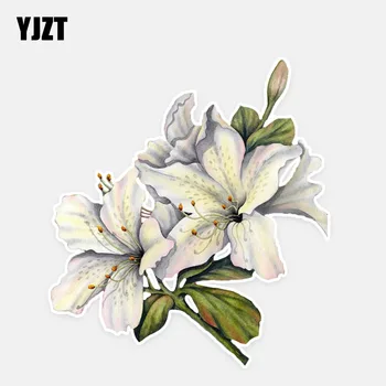 

YJZT 10.9*12.1CM Interesting Lily Flower Decor Car Stickers High Quality Bumper Car Window 11A0980