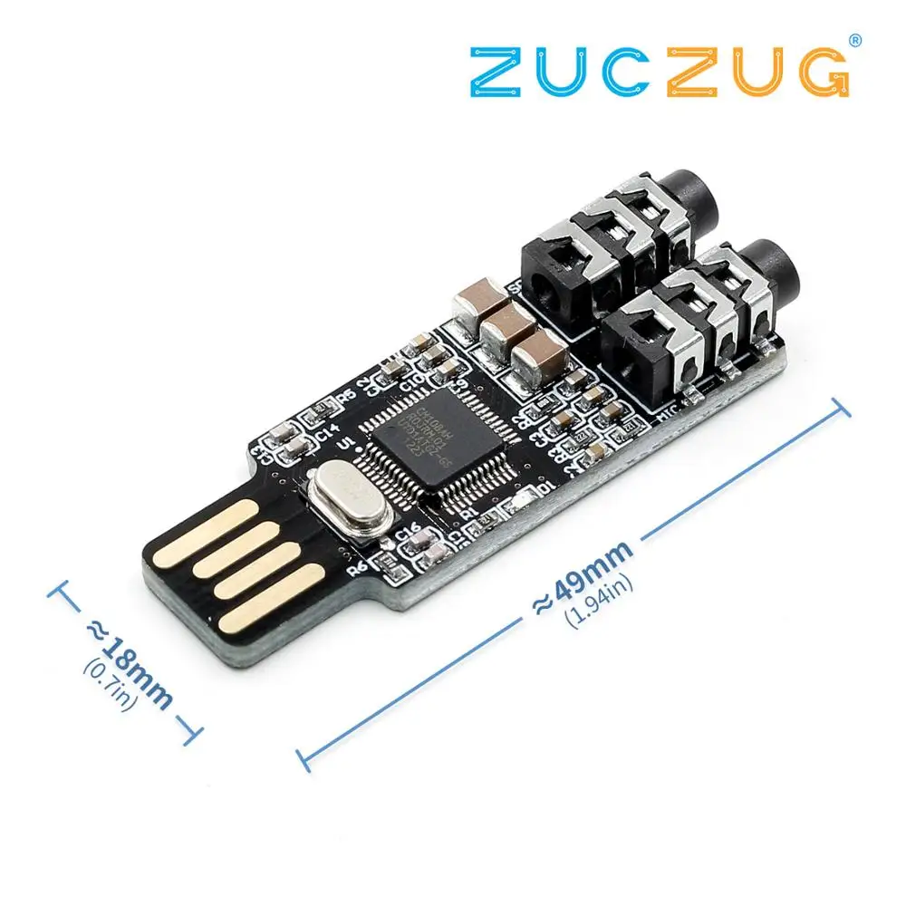 VHM 303 New CM108 USB Drive Free Sound Card Laptop Computer External