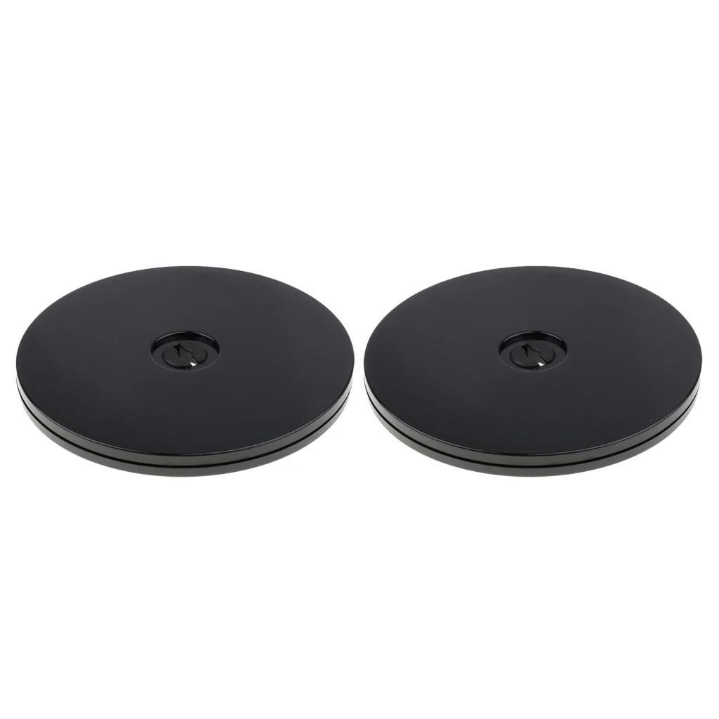 

Phenovo 2 Pcs 6'' Black Turntable Acrylic 360 Degree Rotating Display Stand for Watch Craft Jewelry Packaging