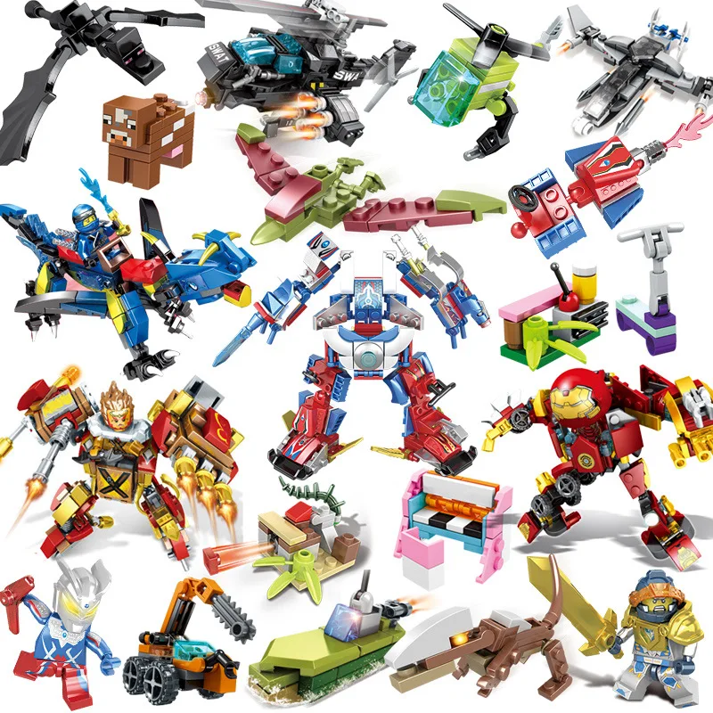 

many style 10 in 1 diy puzzle building blocks Mini City Educational Toys for Children City Construction Toys