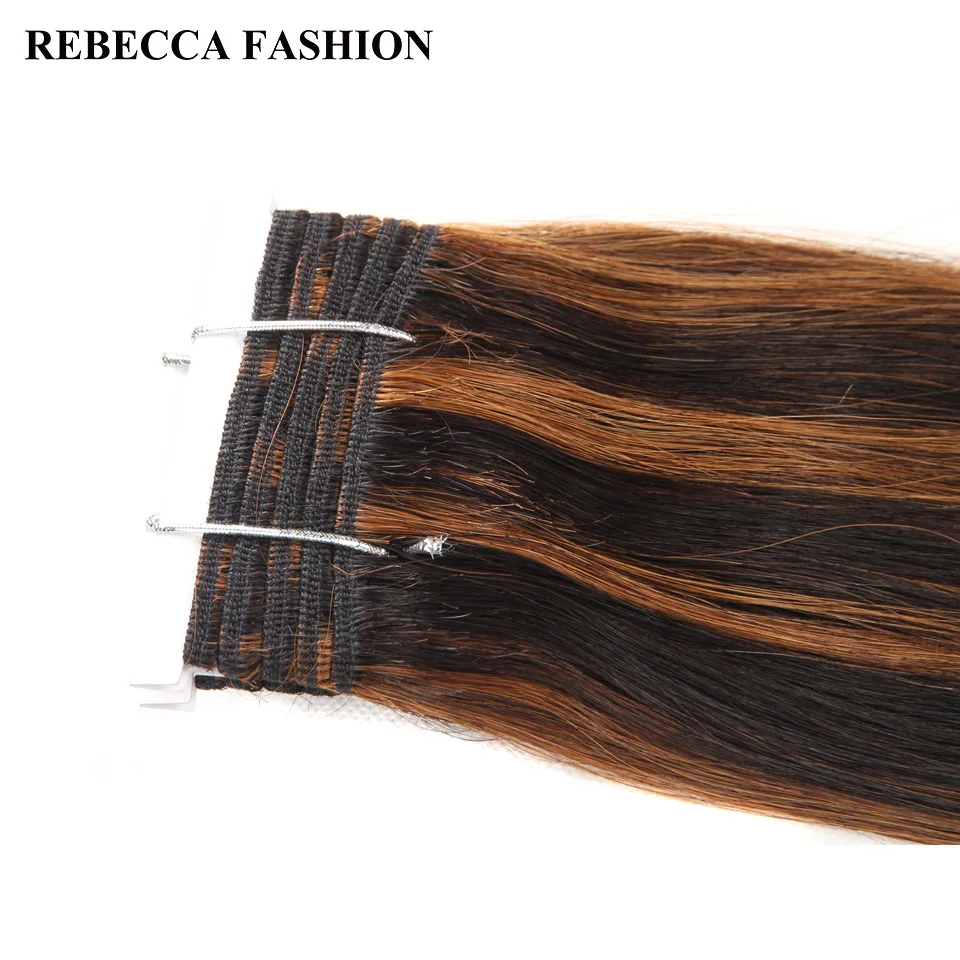 Rebecca Double Drawn Hair 113g Brazilian Remy Silky Straight Weave Hair Piano Brown 613 Blonde Colors Human Bundles 1pc