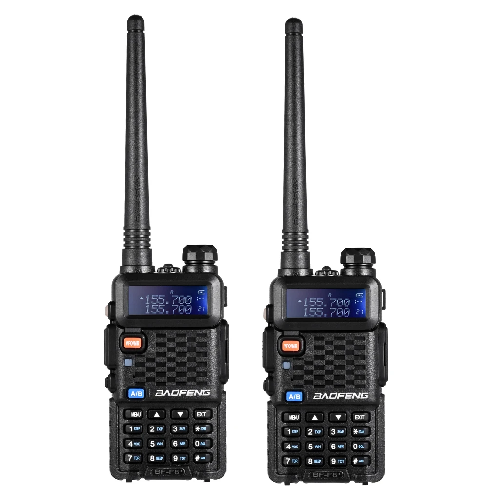 

2PCS BAOFENG F8+ VHF/UHF Dual Band Handheld Transceiver Interphone with LCD FM Radio Receiver 128 Memory Channels Walkie Talkie