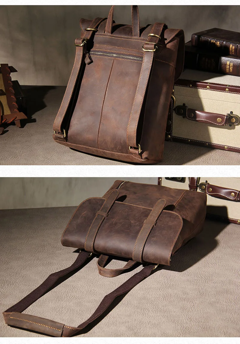 cavalo louco, mochila masculina de couro artesanal