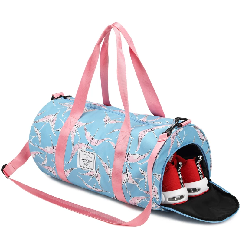 Flower Print Designer Waterproof Multifunction Outdoor Gym Women Bag