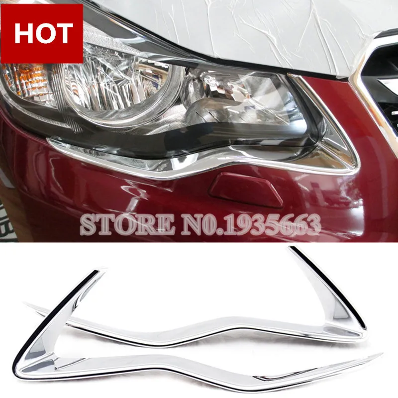 For Subaru XV Crosstrek ABS Chrome Front Head Light font b Lamp b font Cover 2012