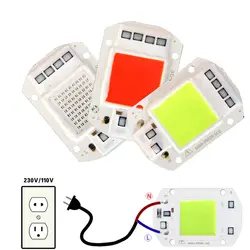 Умная светодио дный IC светодиодная матрица Cob лампа Вт 50 Вт 30 Вт 20 Вт AC В 220 В синий красный зеленый теплый белый свет для светодио дный