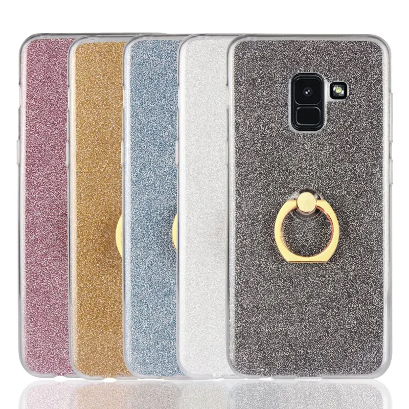 BELIAL Phone Case for Samsung Galaxy A8 2018 Case Glitter TPU Silicone for Samsung Galaxy A3 A5 A7 2016 2017 Cover Finger Ring (15)
