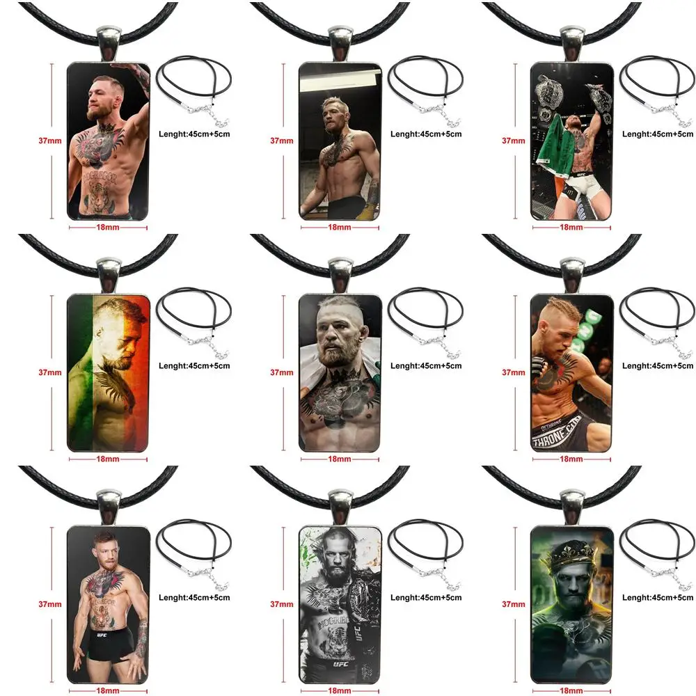

Conor Mcgregor Fashion Fashion Glass Cabochon Pendant Rectangle Necklace Choker Necklace Jewelry For Women Wedding Gift