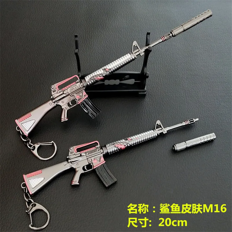 Игра PUBG 98K шрам оружие пистолет Модель Новое поступление 17 см Брелок высокого качества Игровой брелок для ключей любовника подарки - Цвет: F