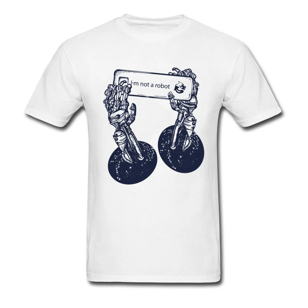 Robot hands 2018 Newest Fitness Tight T Shirt Round Collar 100% Cotton Short Sleeve Tops T Shirt for Adult T Shirt Summer/Autumn Robot hands white