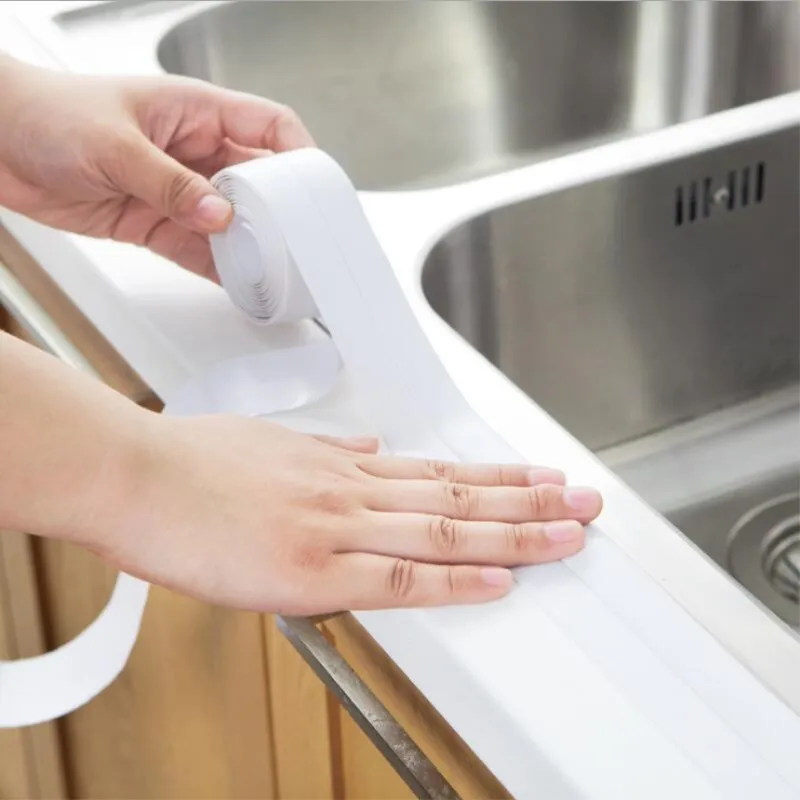 Self-adhesive Waterproof Rubber Sealing Sticker Kitchen Strip Tape White H1 