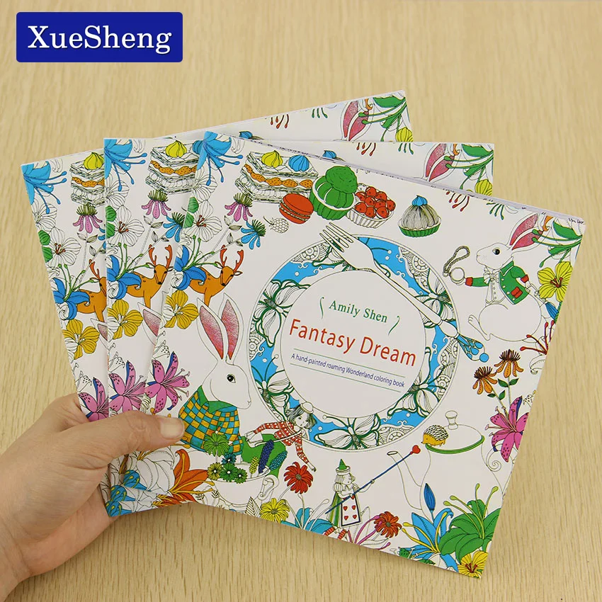 

24 Pages Fantasy Dream English Edition Coloring Book For Children Adult Relieve Stress Kill Time Painting Drawing Book