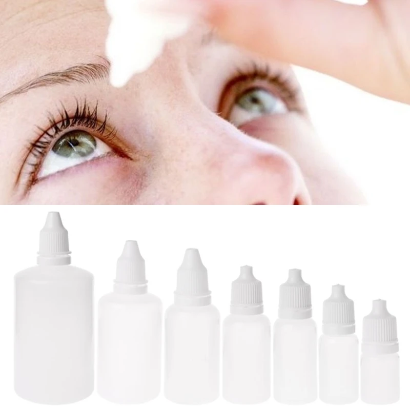 

5-100ml Empty Plastic Squeezable Dropper Bottles Eye Liquid Dropper Container