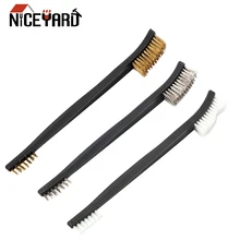NICEYARD инструменты для чистки подходит для мини-Веник с мини-совком насадка в виде щетки шлифовальная машина нейлон латунная проволочная щетка 3 шт./компл. стальная проволочная щетка 17 см