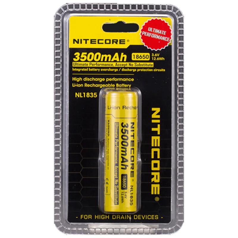 NITECORE I2 зарядное устройство+ NITECORE 18650 3500mAh NL1835 литий-ионная аккумуляторная батарея