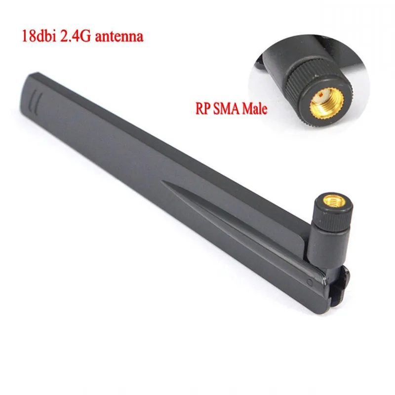 2pcs 18 dbi 2 4Ghz WIFI Antenna RP SMA Male Universal Antennas Amplifier WLAN Router Antenne 2