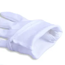 Белые перчатки из хлопка, защитные мягкие перчатки, используемые в заводской и ювелирной шлифовке