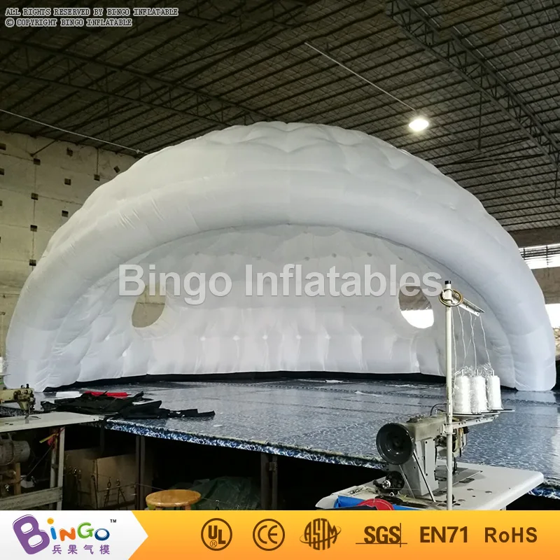  white 6m(20ft.) big inflatable golf shape shelter tent with 2 transparent windows for events/promot
