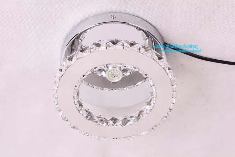 

Dia 20cm Crystal Ring Modern Ceiling Porch Light Fashion Contemporary Crystal LED Ceiling Light Stainless Steel Lamp