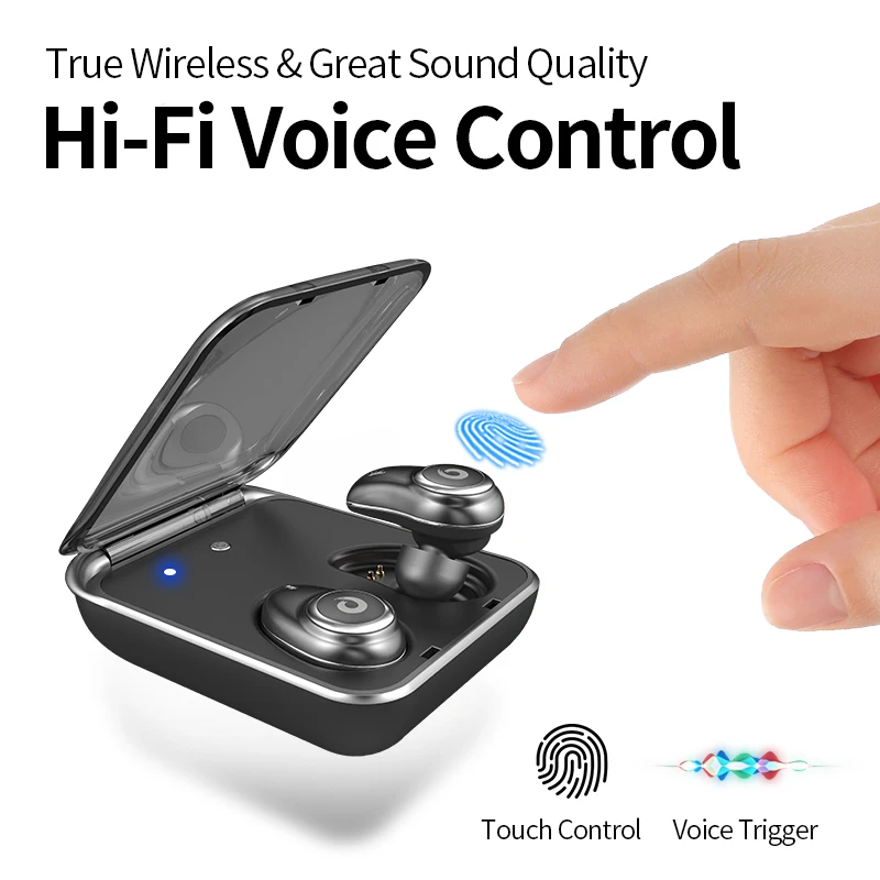 

TRN Mini Hi-Fi Bluetooth Earphone In-Ear Wireless Earphones Sport Universal Waterproof Invisible Earphone Charging Bank Case