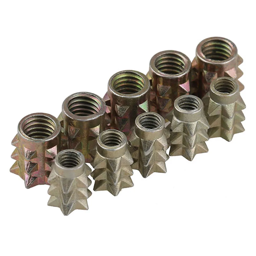 50pcsZincAlloyFurnitureFlangedDriveHeadNutThreadedForWood