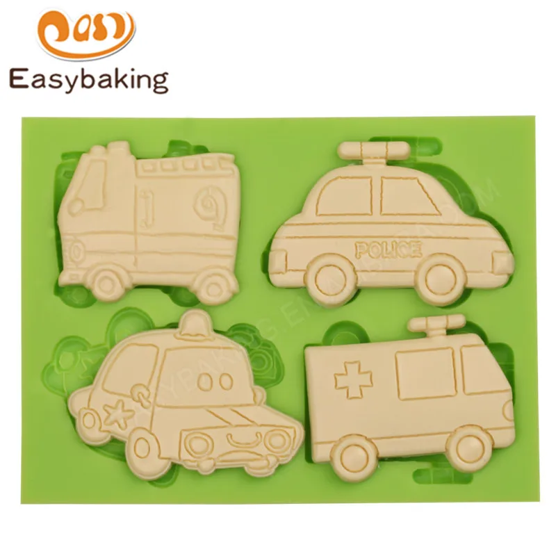 ES-6408 Cars Shape Fondant Mould Silicone Molds for Cake Decorating