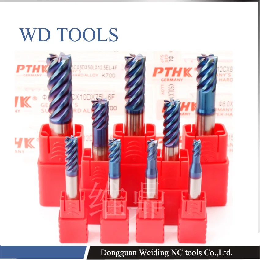 

HRC70 NACO coating 20.0X30CX50LX100X20X8F HRC70 Germany raw material supper hard 6 flute solid carbide flat end mills
