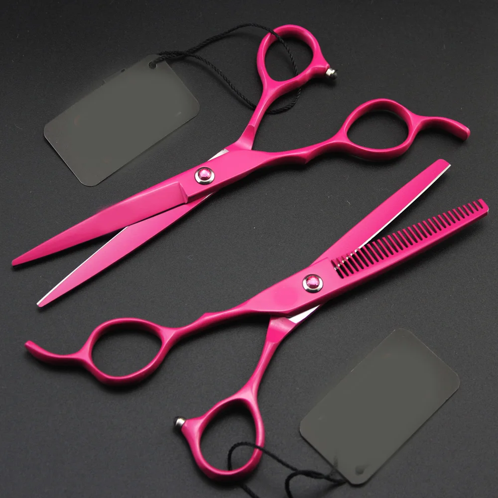 6 "Распродажа розовые красные японские ножницы для волос тефлоновые ножницы парикмахерские ножницы парикмахер Ножницы для левшей
