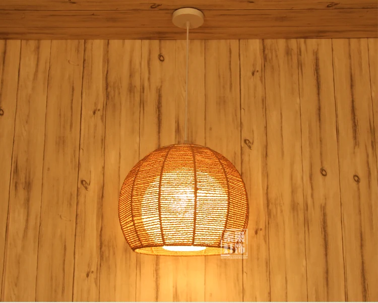 

Bamboo rattan Pendant Lights Japanese retro round rattan garden balcony lamp shade bedroom study Restaurant Pendant lamps zb30