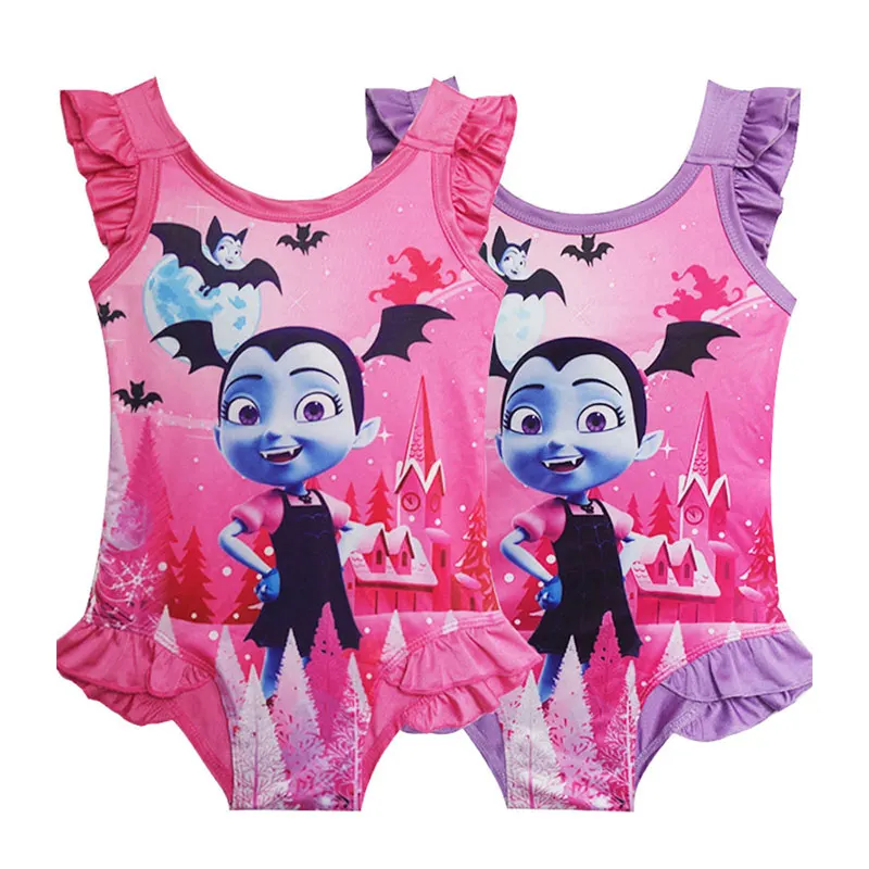 Toddler Girls Swimwear Bodysuits Children Kids Cute Cartoon Ruffles Beach Wear Bikini Swimsuit Baby Summer Swimming Costumes