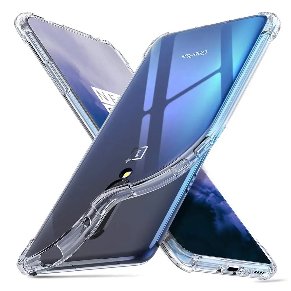 Оригинальный чехол GKK для Oneplus 7 прозрачный мягкий из ТПУ с текстурой полная