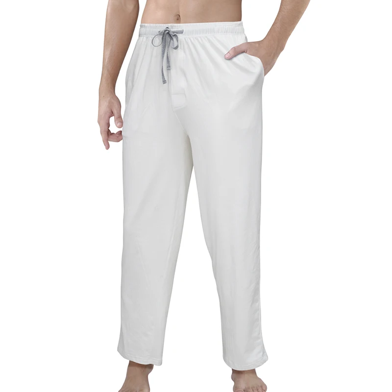 KalvonFu дизайн мужские хлопковые повседневные эластичный пояс домашние спортивные брюки с карманами для сна, низ